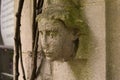 AngelÃ¢â¬â¢s head decoration on the old wall of the church, The Garden museum in London Royalty Free Stock Photo